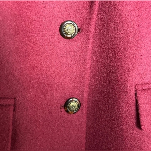 TALBOTS Burgundy Camel Hait Coat Blazer Woman Size 10 - Picture 9 of 9